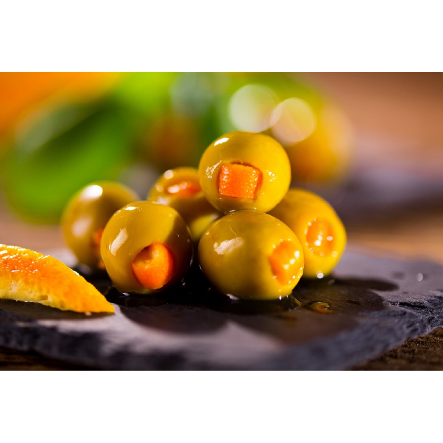 Oliwki Manzanilla nadziewane pomarańczą